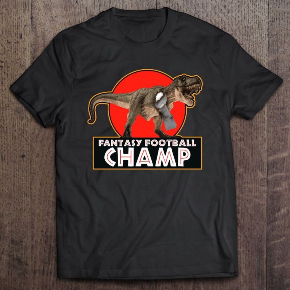 Fantasy Football Champ Trophy T Rex Gift Tee TShirt Gem
